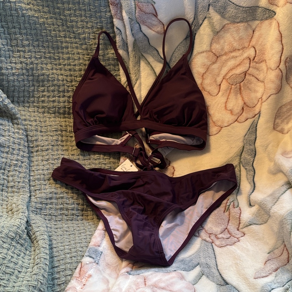 Cupshe Deep Purple Bikini Set